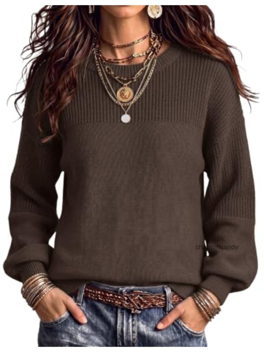 Chunky Knit Cotton Blend Pullover Sweater Loose Fit Casual Fall